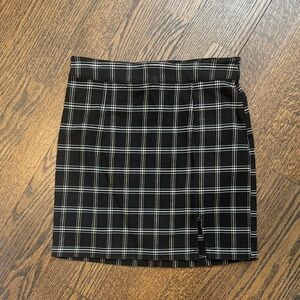 Garage Black and White Checkered Mini Skirt